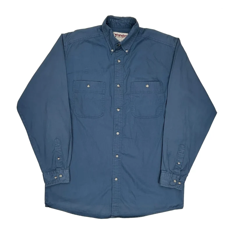 Wrangler Shirt - Large Blue Cotton