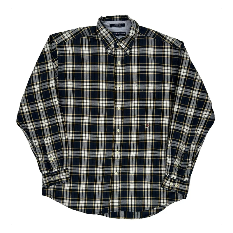 Tommy Hilfiger Checked Shirt - Large Blue Cotton