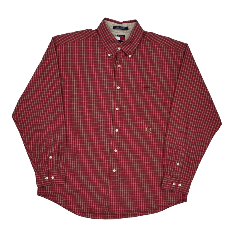 Tommy Hilfiger Checked Shirt - XL Red Cotton