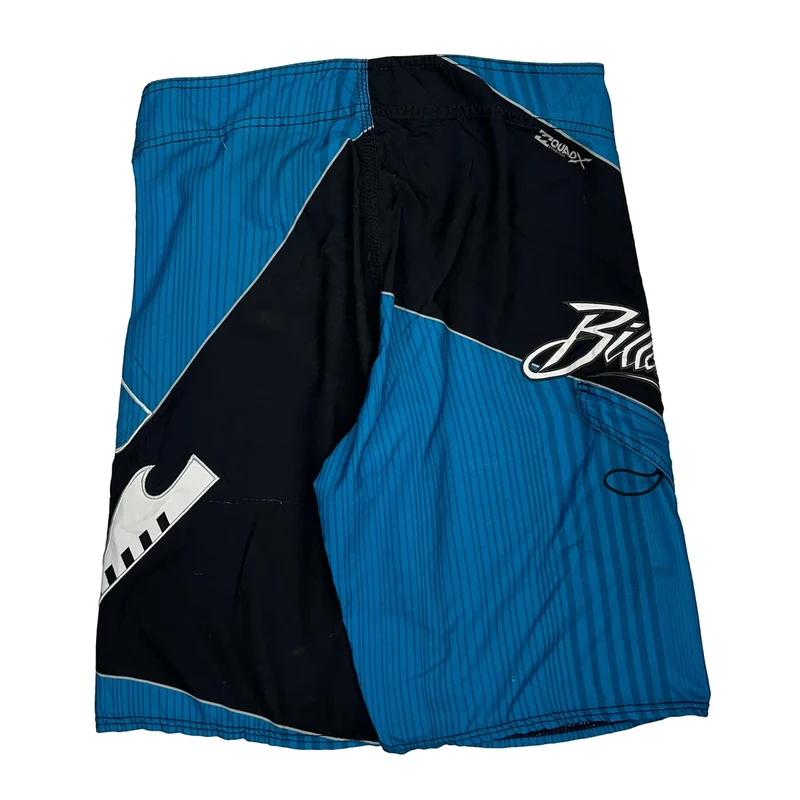 Billabong Striped Board Shorts - 33W 10L Blue Polyester