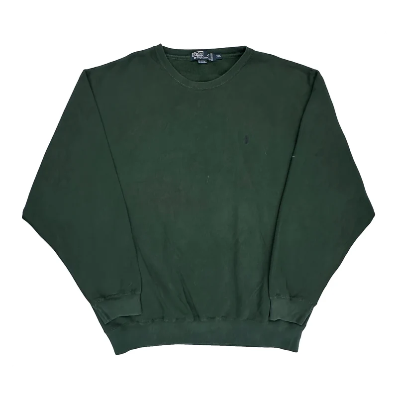 Polo By Ralph Lauren Sweatshirt - 2XL Green Cotton