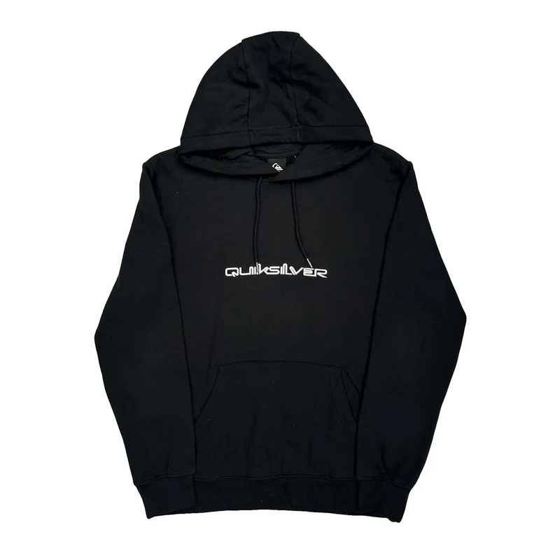 Quiksilver Hoodie - Medium Black Cotton