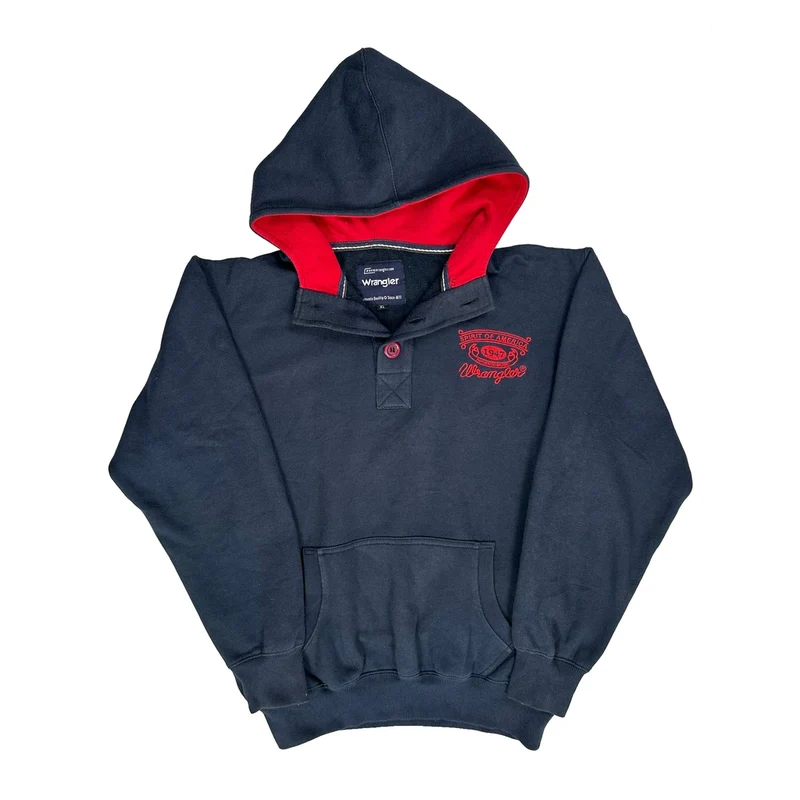 Wrangler Hoodie - XL Blue Cotton