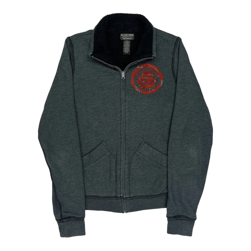 Polo By Ralph Lauren Fleece Jacket - Medium Grey Cotton Blend