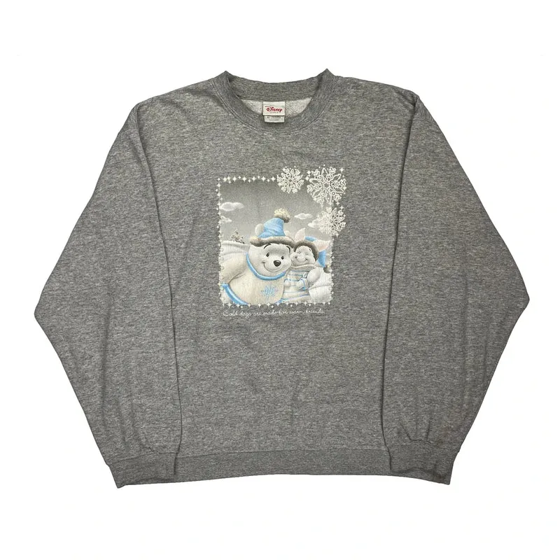 Cold Hugs Are Made For Warm Friends Disney Christmas Sweatshirt - XL Grey Cotton Blend