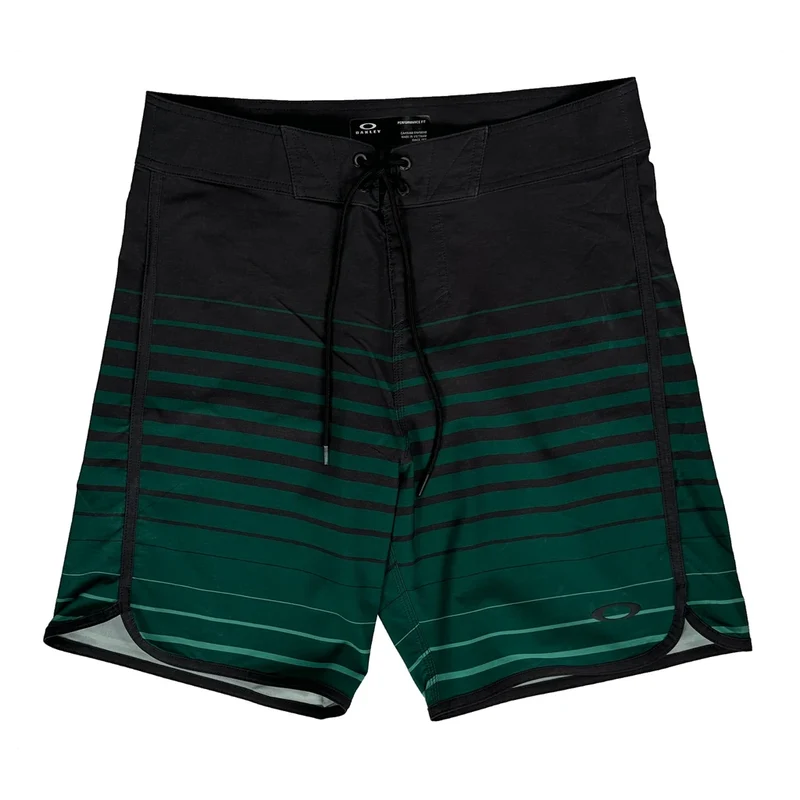 Performance Fit Oakley Striped Shorts - 30W 11L Green Polyester