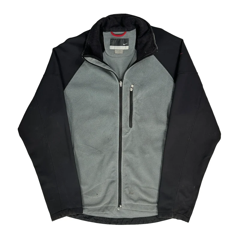 Nike Fleece Jacket - Large Grey Polyester