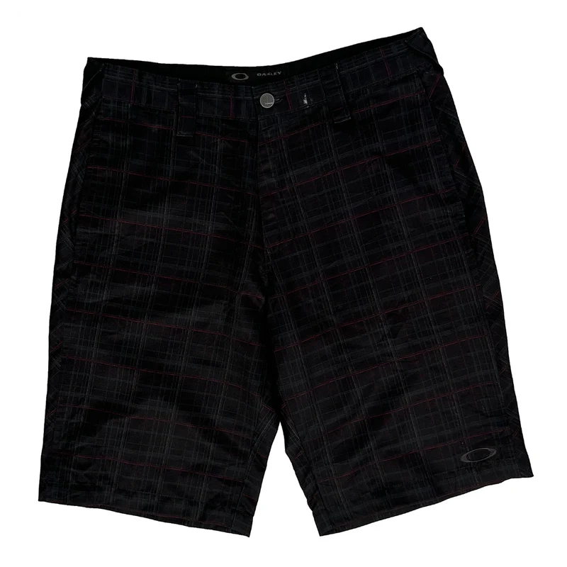 Oakley Checked Shorts - 32W 11L Black Cotton