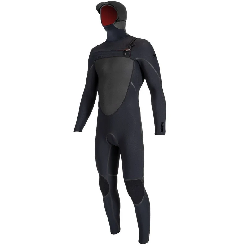 Psycho Tech 6/4+ Chest Zip Hooded Black