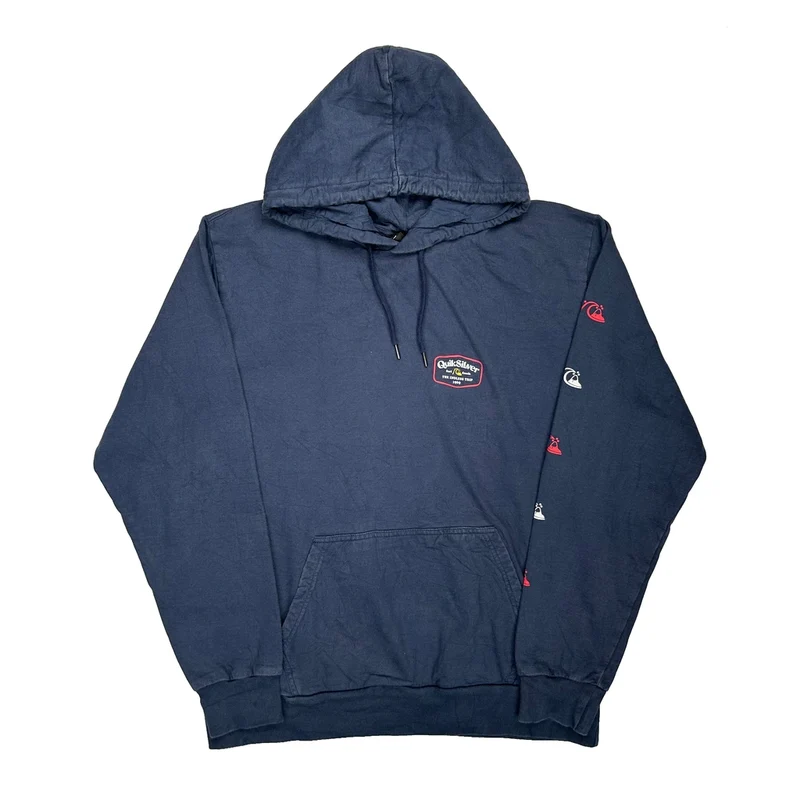 Surf Goods Quiksilver Graphic Hoodie - XL Navy Cotton