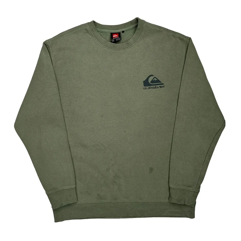 Quiksilver Sweatshirt - Medium Green Cotton