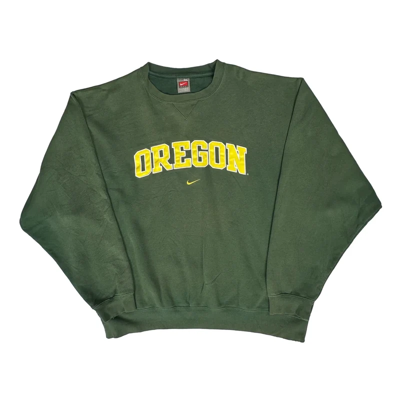 Oregon Nike College Sweatshirt - XL Green Cotton