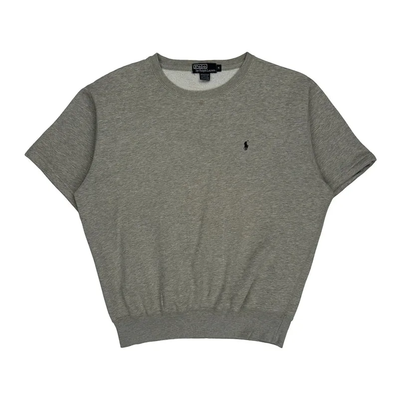 Polo By Ralph Lauren Cut Off Sweatshirt - Medium Grey Cotton Blend