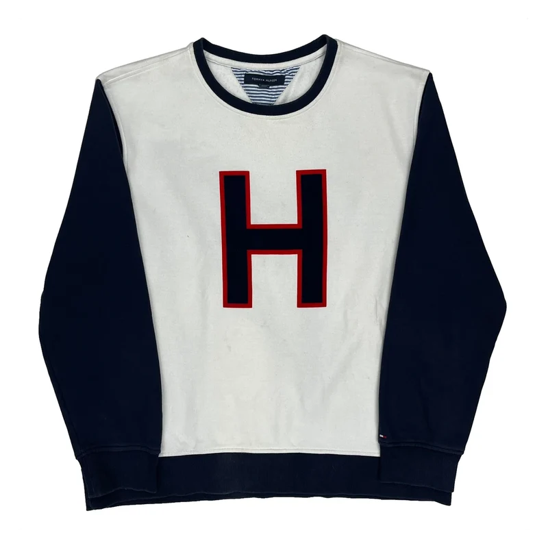 Tommy Hilfiger College Sweatshirt - XL Navy Cotton