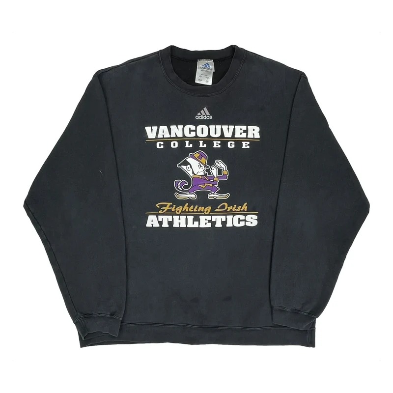 Vancouver College Adidas College Sweatshirt - Large Black Cotton