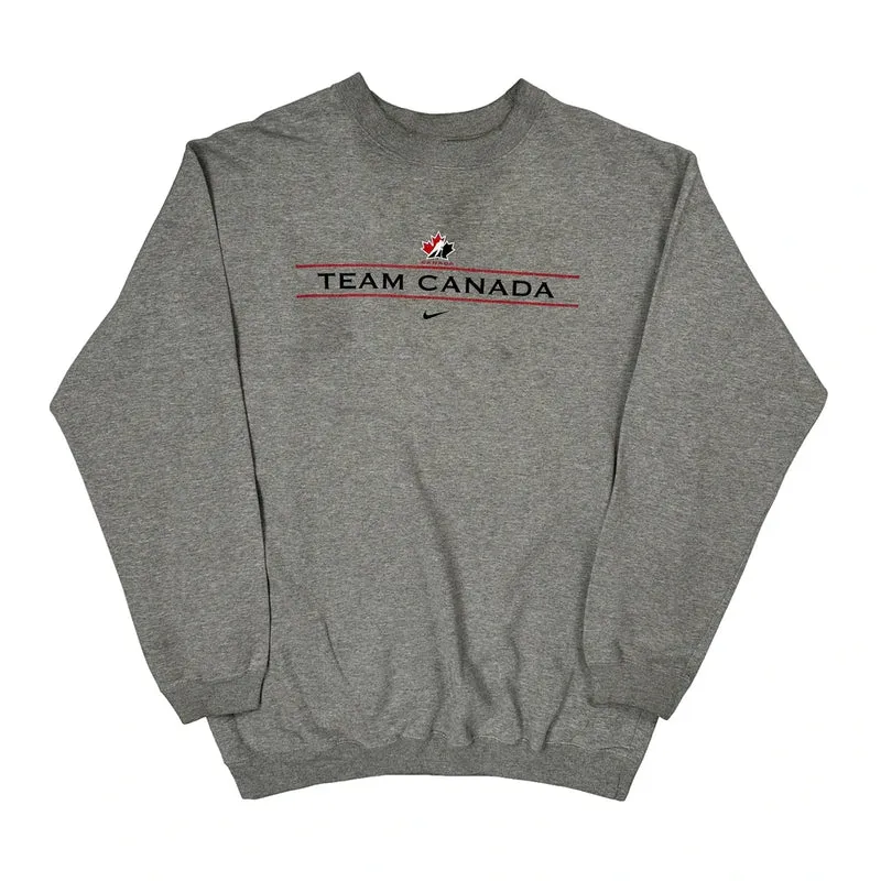 Team Canada Nike Graphic Sweatshirt - Large Gray Cotton