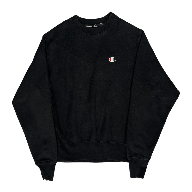 Reverse Weave Champion Sweatshirt - Medium Black Cotton
