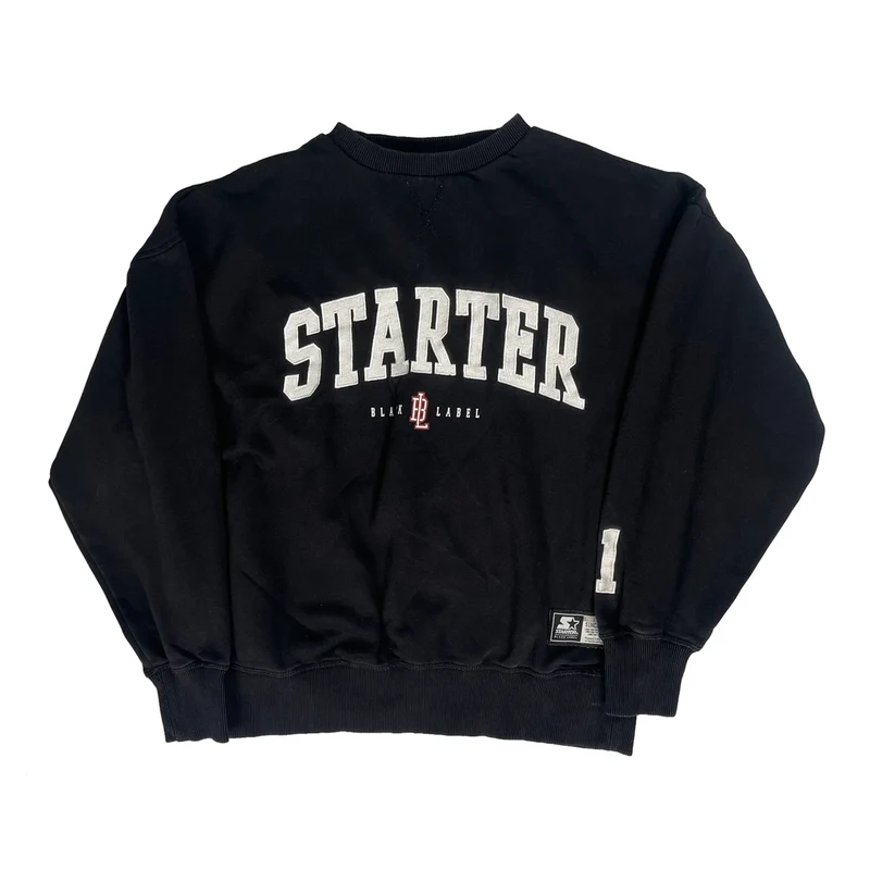 Black Label Starter Spellout Sweatshirt - XS Black Cotton