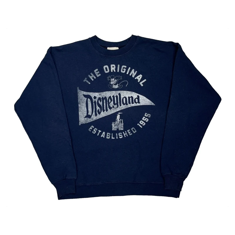 Disneyland Disney Graphic Sweatshirt - Medium Navy Cotton Blend