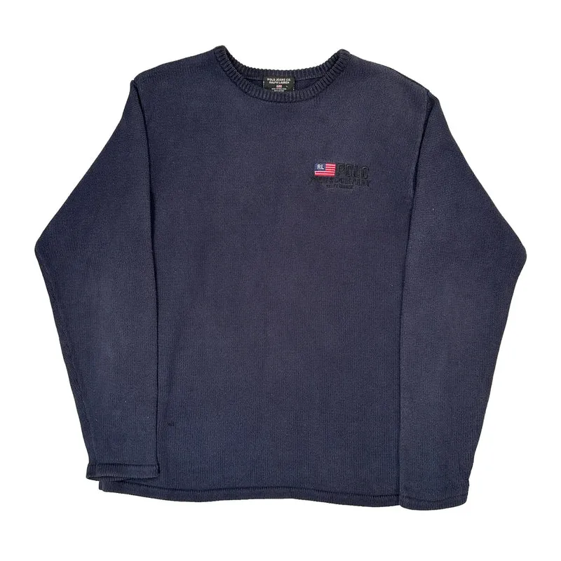 Polo By Ralph Lauren Sweater - Large Navy Cotton