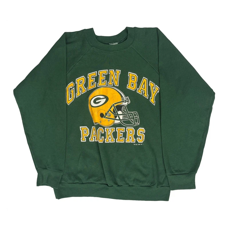 Made In USA, Green Bay Packers Signal Nfl Sweatshirt - Large Green Cotton