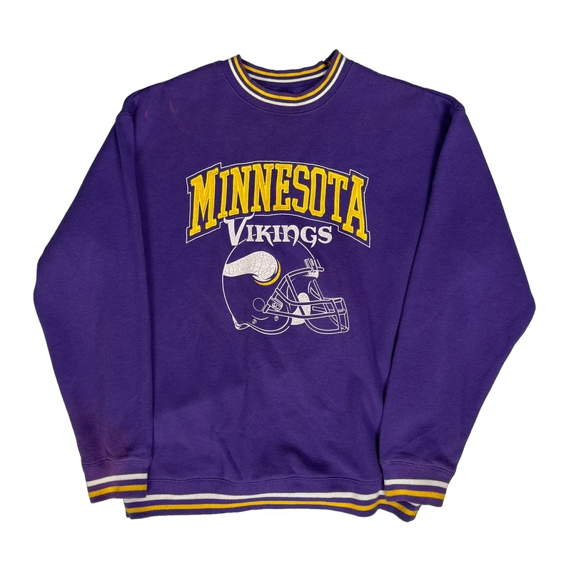 Minnesota Vikings Nfl Sweatshirt - Small Purple Cotton