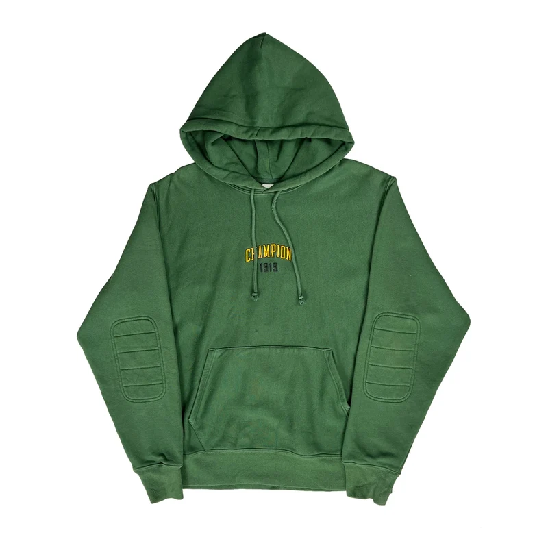 1919 Champion Graphic Hoodie - Large Green Cotton