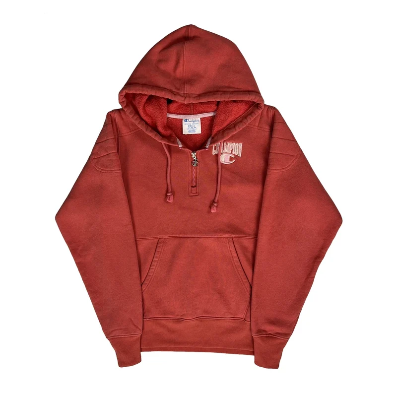 Reverse Weave Champion Spellout Hoodie - Small Red Cotton