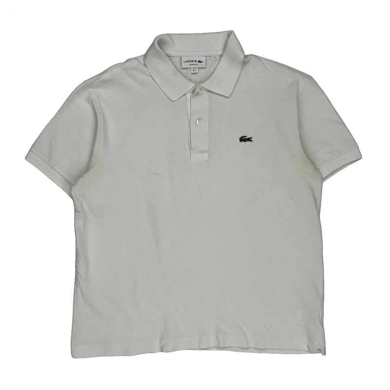 Lacoste Polo Shirt - Large White Cotton