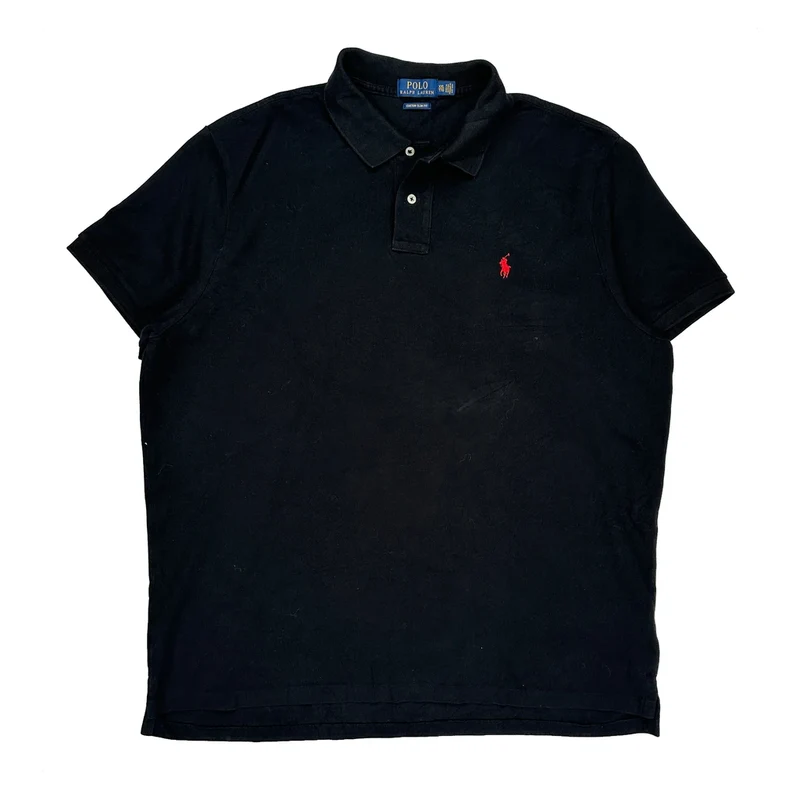 Polo By Ralph Lauren Slim Fit Polo Shirt - 2XL Black Cotton