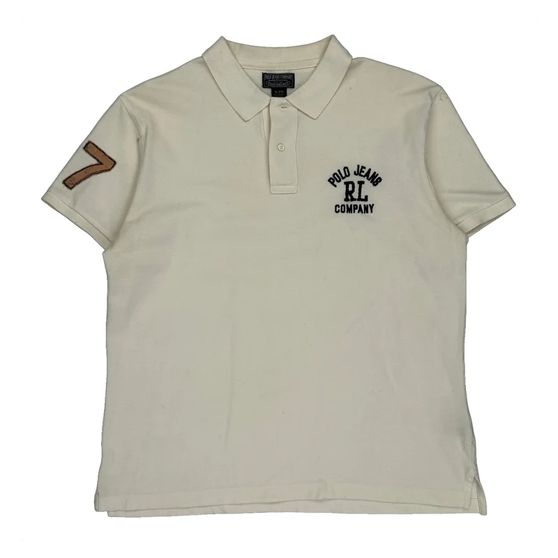Ralph Lauren Polo Shirt - XL Cream Cotton