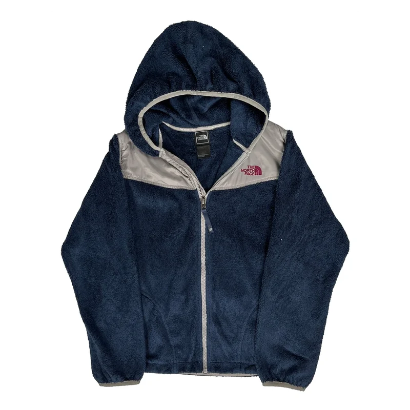 Hooded Fleece Jacket The North Face Fleece Jacket - Large Blue Polyester