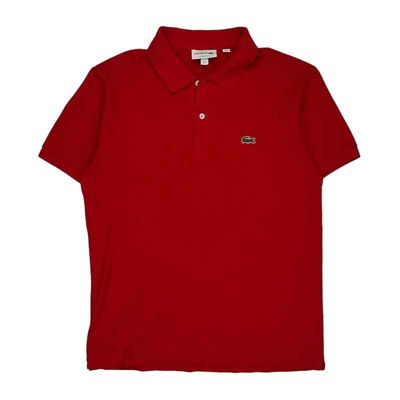 Lacoste Polo Shirt - Medium Red Cotton