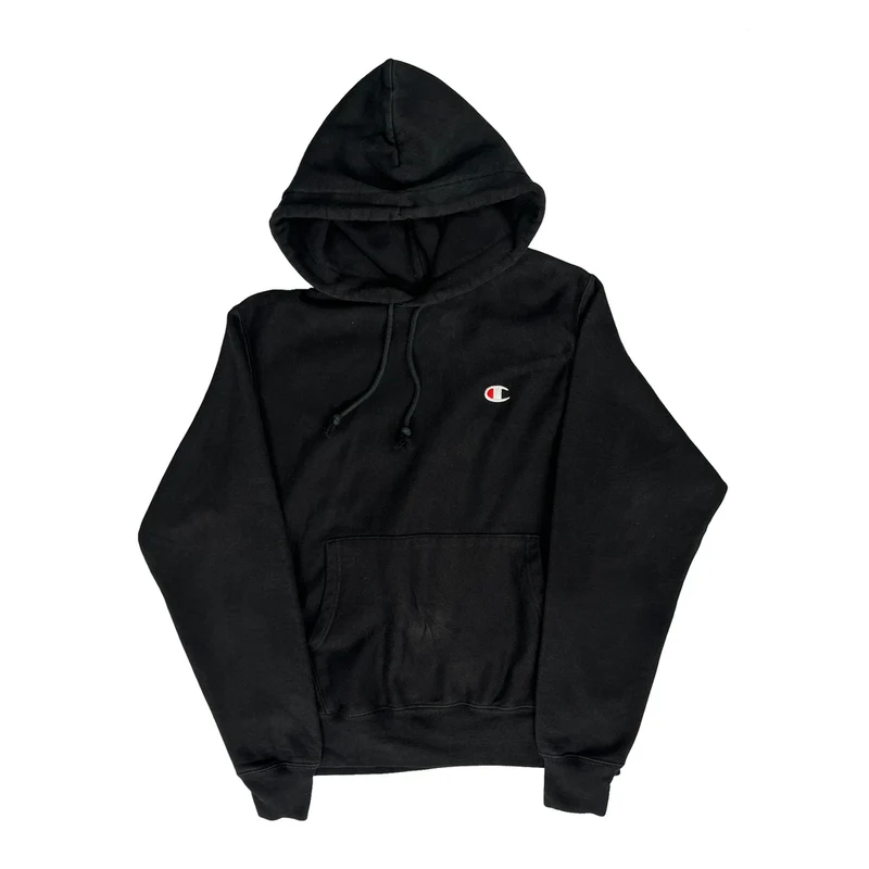 Reverse Weave Champion Hoodie - Small Black Cotton