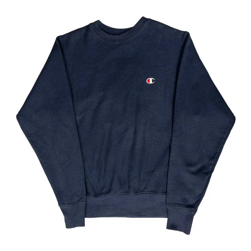 Reverse Weave Champion Sweatshirt - Small Blue Cotton