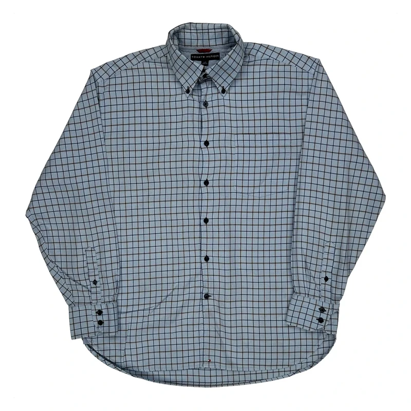 Tommy Hilfiger Checked Shirt - Large Blue Cotton