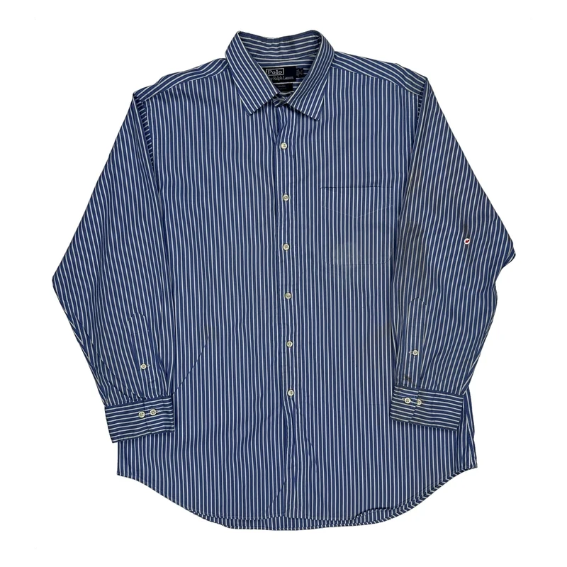 Polo By Ralph Lauren Striped Shirt - XL Blue Cotton
