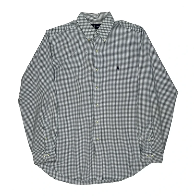 Ralph Lauren Checked Shirt - Large Green Cotton