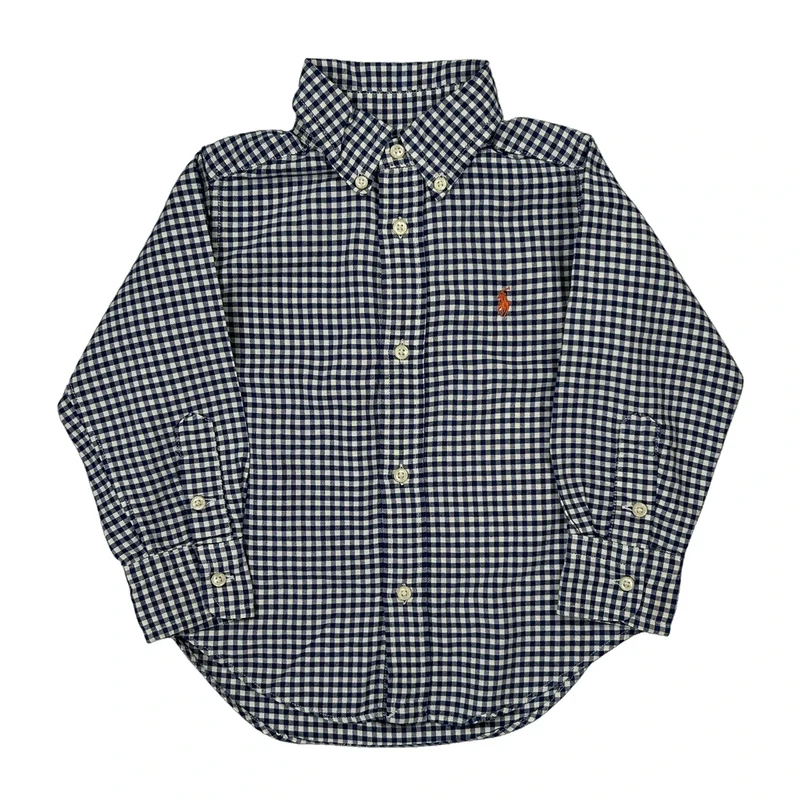 Age 2 Ralph Lauren Checked Shirt - XS Blue Cotton