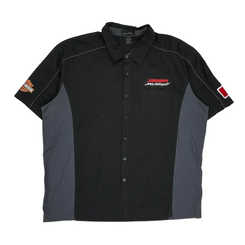Shaganappi Motorsports Harley Davidson Graphic Shirt - 2XL Black Polyester Blend