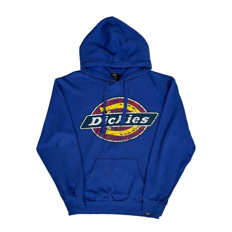 Dickies Graphic Hoodie - Small Blue Polyester Blend