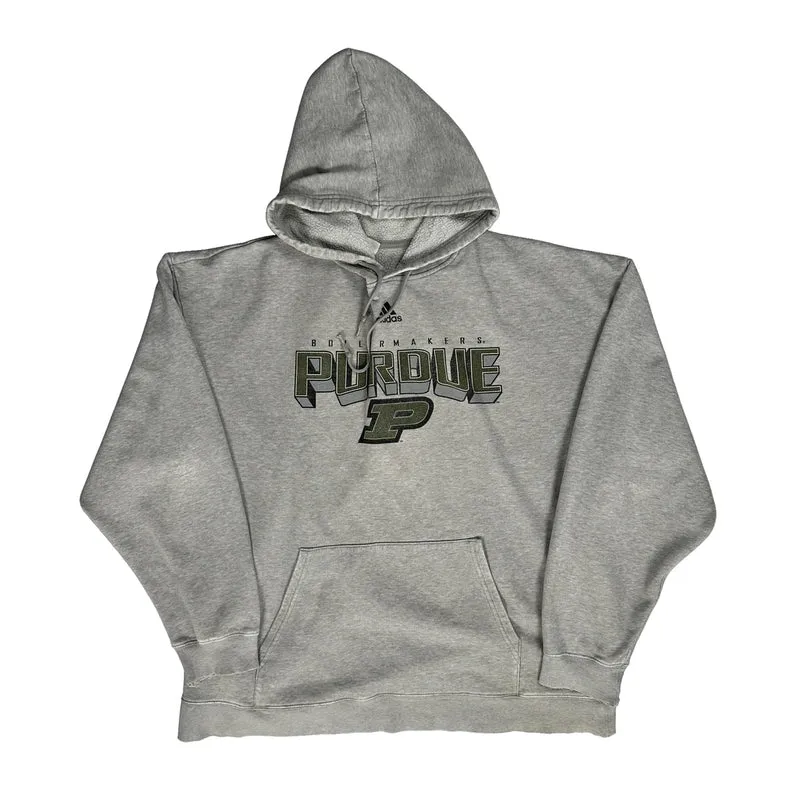 Purdue Boilermakers Adidas College Hoodie - XL Grey Cotton