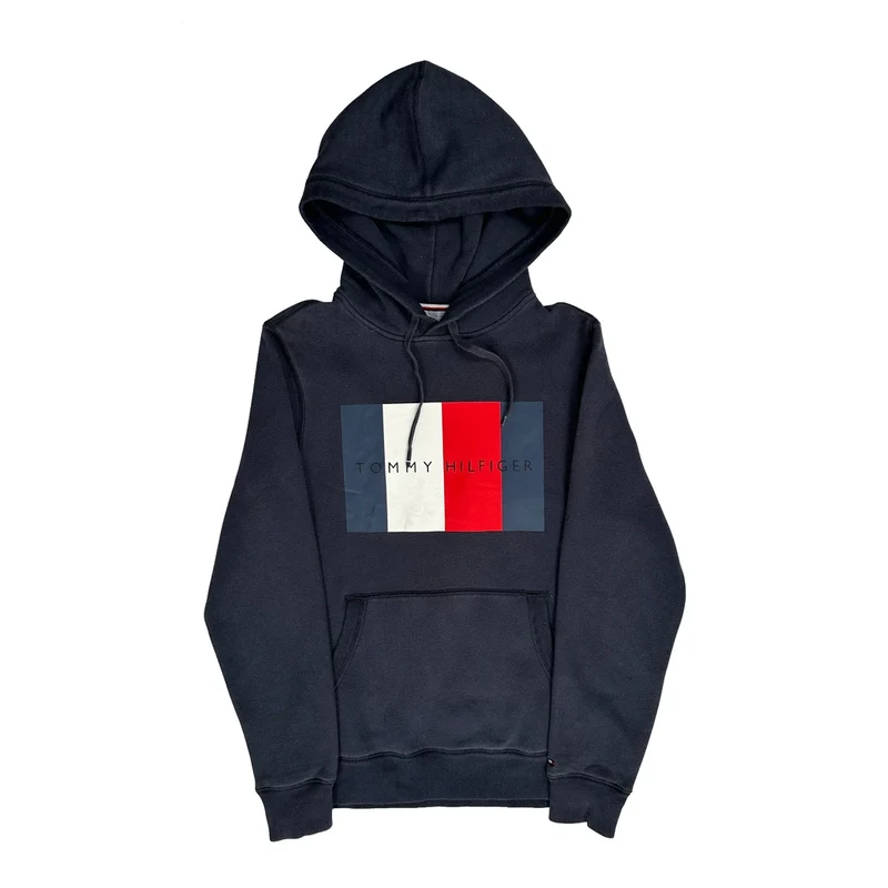 Tommy Hilfiger Graphic Hoodie - XS Navy Cotton