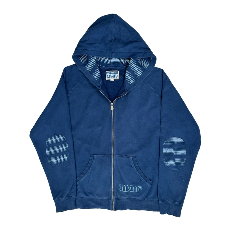 M&M'S Logo Authentic Collection Full Zip Hoodie - 2XL Blue Cotton