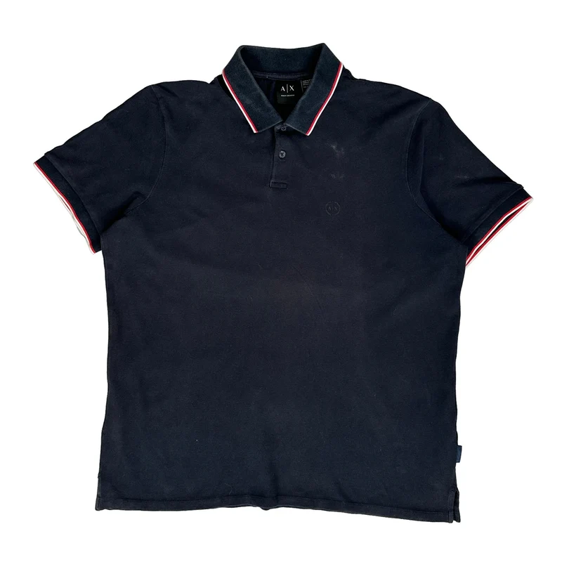 Armani Exchange Polo Shirt - 2XL Navy Cotton