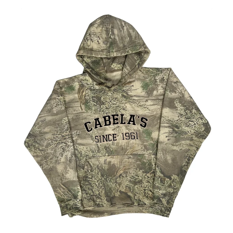 Cabelas Camo Hoodie - Large Camo Cotton