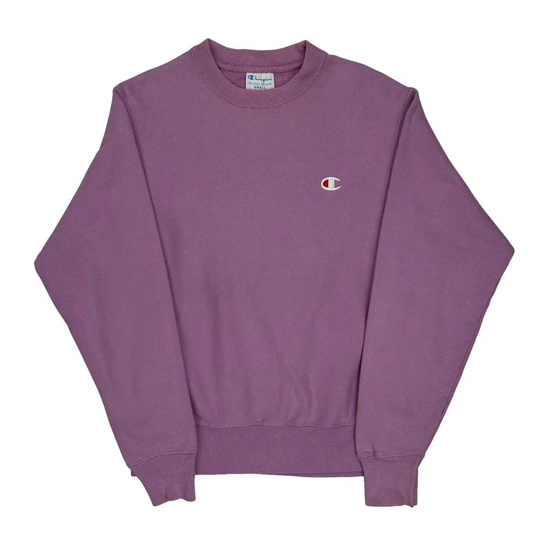 Reverse Weave Champion Sweatshirt - Small Purple Cotton
