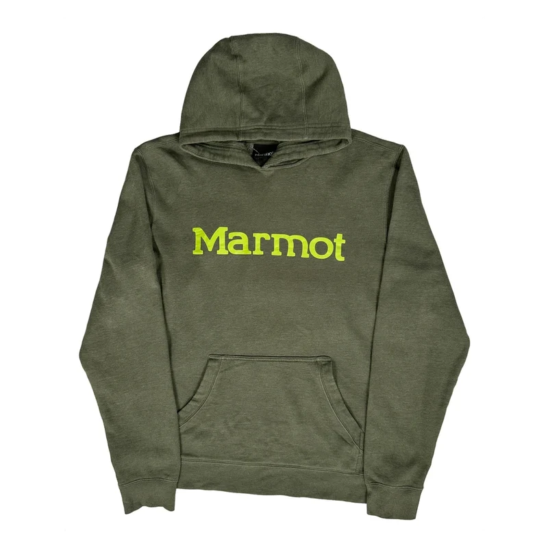 Marmot Hoodie - Large Green Cotton