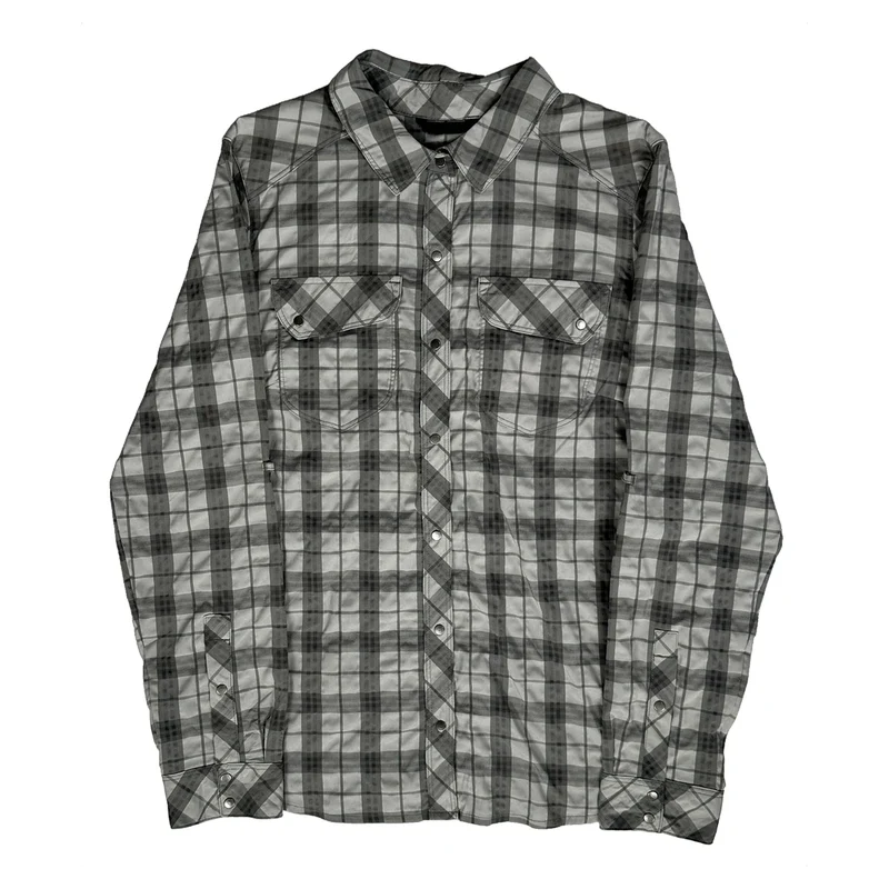 Rei Checked Shirt - Medium Grey Cotton