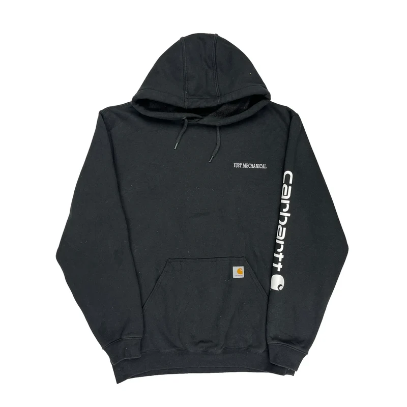 Just Mechanical Carhartt Spellout Hoodie - XL Black Cotton